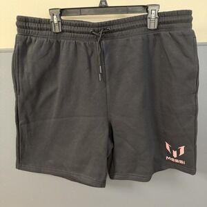 Messi Men's Black Athletic Comfortable Fleece Shorts Size XXL NWOT Soccer